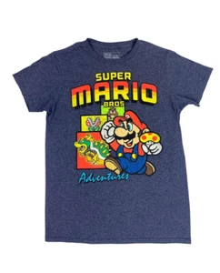 Authentisches Herren Super Mario Bros Adventures grau Vintage Style T-Shirt Größe S - Bild 1 von 6