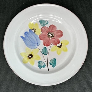 ARABIA Finland ARA Kurt Ekholm Bread Plate 6 5/8" Painted Flowers VTG MCM - Picture 1 of 9