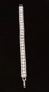 Tennis Bracelet Rhinestone Silver Tone 7 inch Fashion Jewelry - Picture 1 of 1