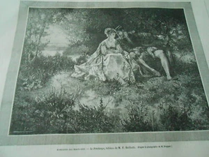 Gravure 1869 - Le printemps d'après tableau de Heilbuth - Foto 1 di 1