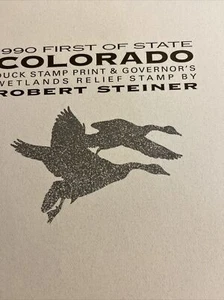 1st State Duck,1990,Colorado 1891/14,500, Robert Steiner, Mint & Signed Stamps - Picture 1 of 12