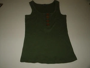 Wet seal ladies dark green ribbed tank top size small  - Picture 1 of 4