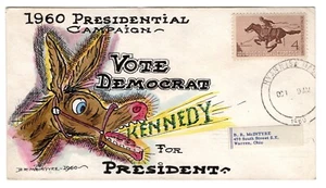 1960 Democratic Presidential Campaign - McIntyre Hand-painted Kennedy Hyannis MA - Picture 1 of 2