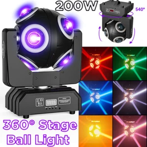 200W 8LED 360° Moving Head Light RGBW Beam Stage Spot Lighting DJ Disco Show DMX - Picture 1 of 12