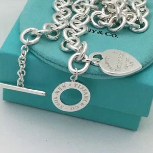 Return to Tiffany Heart Tag Toggle Necklace 16, 17, 18, 19, 20 Inch New Version - Picture 1 of 8