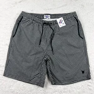 Beach Bros Swim Trunks Men’s XXL Shorts Black White Gingham 8" Inseam Lining - Picture 1 of 9