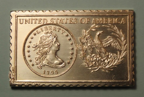 1795 United States U.S. Liberty Draped Bust Dollar Numistamp Medal 1976 Reed Cover