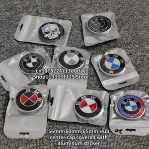 4pcs 56 60 65mm Car Wheel Hub Center Cap Aluminum Sticker For BMW F30 E46 E39 - Picture 1 of 37