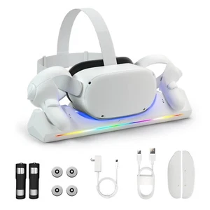 Magnetic Charging Dock for Meta Oculus Quest 2 2100mAh Batteries USB-C Charger - Picture 1 of 7
