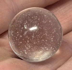 Vintage Large Shooter Marble Clear  Glass With Bubbles 7/8” - Picture 1 of 3