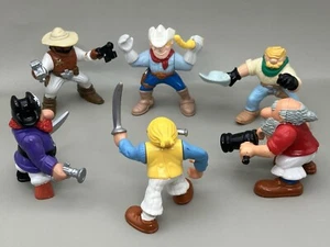 Vintage Fisher Price Great Adventures 1990's Figures- 3 Cowboys & 3 Pirates - Picture 1 of 14
