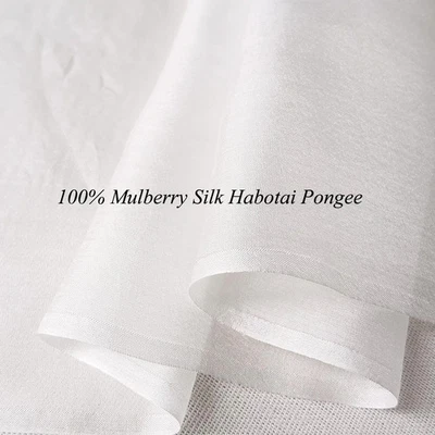 Silk Pongee Habutai 45"Wide By Yard White Silk Sheer Wedding Scarf Fabric  - Image 1 of 4