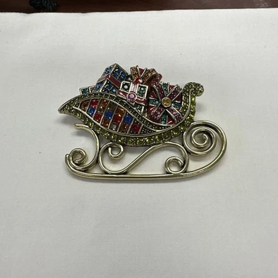 Heidi Daus  “You Sleigh Me” Christmas Brooch - Image 1 of 4