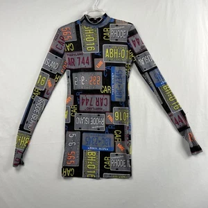 Fashion Nova Netzkleid groß figurbetont Nummernschild Langarm künstlerisch - Bild 1 von 16
