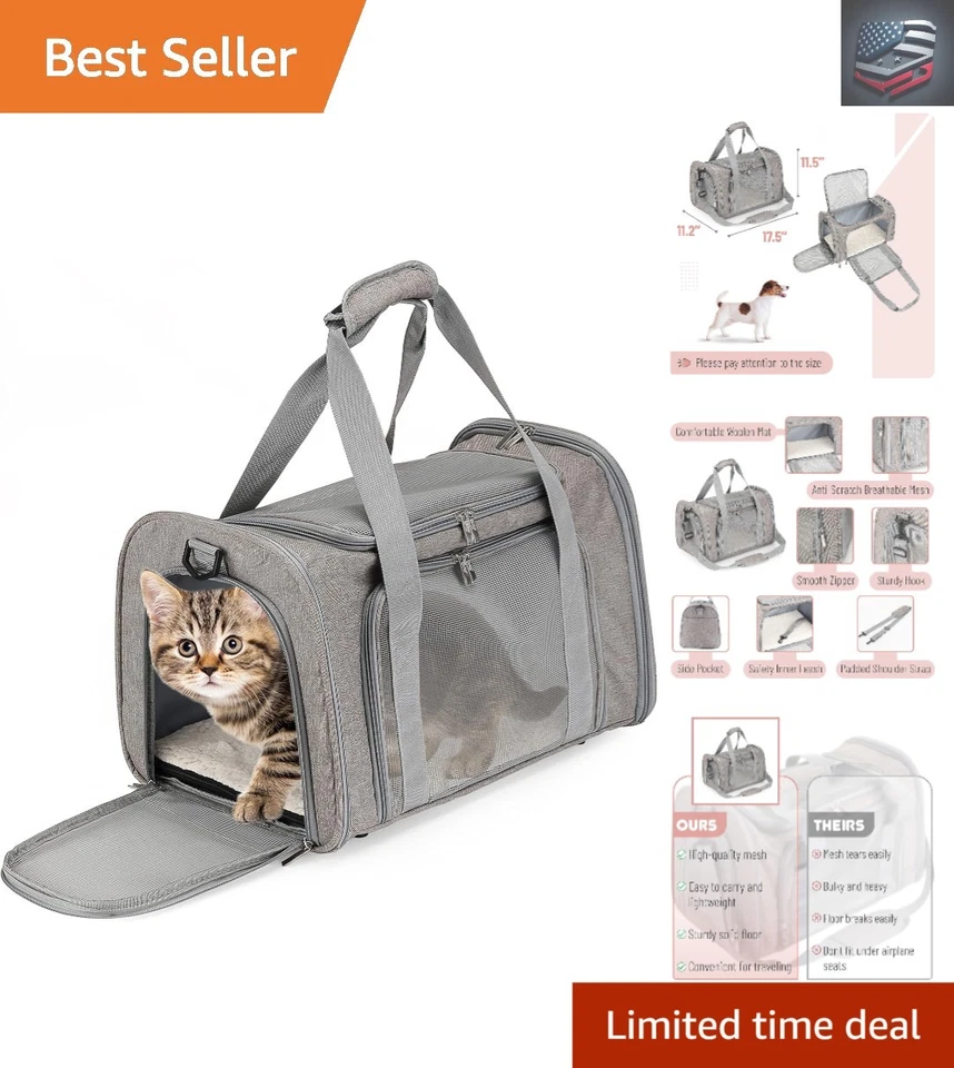 Mr. Pen - Pet Carrier Item #CARR01M137 Gray 11.2"X17.5"X11.5"