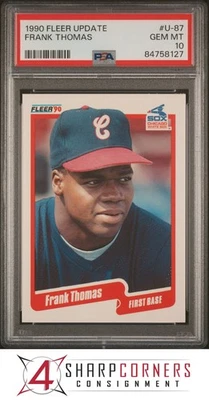1990 FLEER UPDATE #U-87 FRANK THOMAS RC WHITE SOX HOF PSA 10 - Image 1 of 2