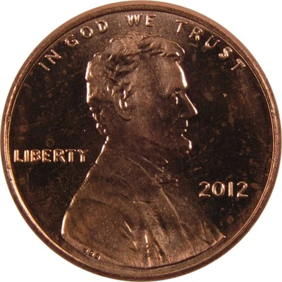 Moeda de 1 centavo Lincoln Shield 2012 BU não circulada - Imagem 1 de 4