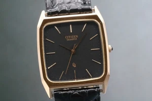 Vintage 1984 [N NEUWERTIG] CITIZEN 6031-G02751 Tank schwarzes Zifferblatt... - Bild 1 von 10