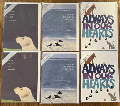 Trader Joe's Greeting Cards 6 New In Plastic Pet Sympathy Grieving Dog Cat - Image 1 of 4