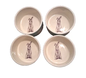 Bunny Rabbit Ramekins by The Bake Shop, Blue Plaid, Set of 4, Spring, Easter - Picture 1 of 5