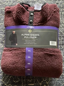 NWT Member's Mark Men's Alpine Sherpa Quarter Snap Pullover XXL Wine Color - Picture 1 of 3