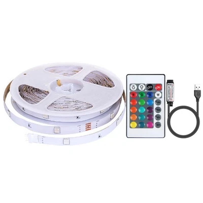 5V USB LED Strip Lights RGB Lighting Tape TV Cabinet Kitchen Docoration 16ft - Image 1 of 4
