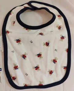 Ralph Lauren Teddy Bear Bib For Newborn Baby Girl / Boy new With Tags - Picture 1 of 4