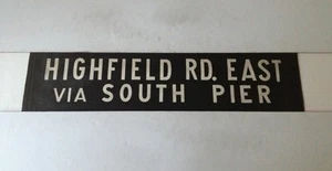 Blackpool Vintage Linen Bus Blind 2 30"- Highfield Road East Via South Pier - Picture 1 of 1