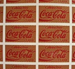 44 Coca Cola Classic Stickers Coca Cola USA Adv Sheet - Picture 1 of 2