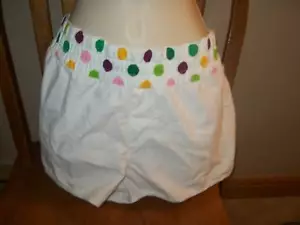 Rosinen Cha Cha Shortie Überziehshorts Größe 9 13 neu mit Etikett Überwurf Junior weiße Punkte - Bild 1 von 2