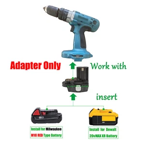 Adattatore per batteria DeWalt 20v/Milwakee M18 a per Makita Old 18v MXT Ni-CD Tool - Foto 1 di 9