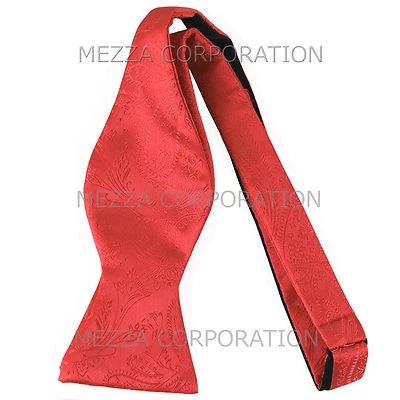 New Men's 100% Polyester Paisley Formal Self-tied Bow Tie Only Coral - Image 1 of 2