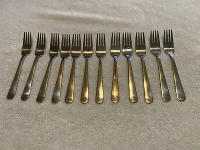 Lote de 12 garfos para salada IKEA 22185 aço inoxidável brilhante 6,5” - Imagem 1 de 4