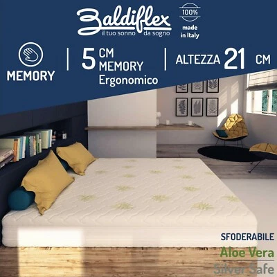 MATERASSO MATRIMONIALE MEMORY MEMOREX 3D H.21 ORTOPEDICO ANTIACARO ANALLERGICO - Immagine 1 di 4