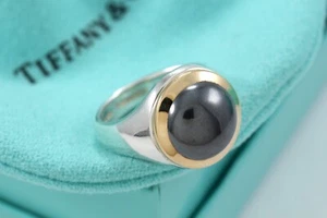 Tiffany & Co. Ring 18 Karat Gold & Sterlingsilber Hämatit Größe 5 - Bild 1 von 11