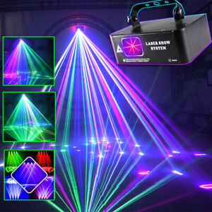 RGB Laser Beam Projektor DJ Disco Lichteffekt Party DMX Strobe Bühnenbeleuchtung