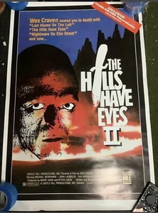 The Hills Have Eyes 2 Original HBO Home Movie VHS Poster Wes Craven 27x41 1985 - Picture 1 of 1
