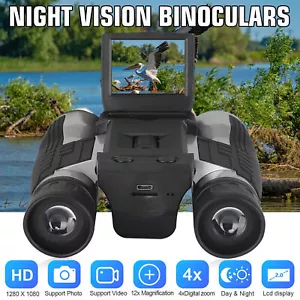 Digital 12X Binocular Telescope Video Camera LCD HD Zoom Hunting Record Screen - Picture 1 of 13