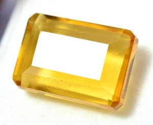 Lab Created 25.15 Ct Splendid Golden Yellow Citrine GGL Certified AAA+ Gemstone - Picture 1 of 4