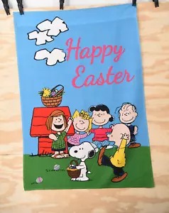 Vintage PEANUTS Gang HAPPY EASTER Garden / Pole Flag 28" x 40" - Picture 1 of 7