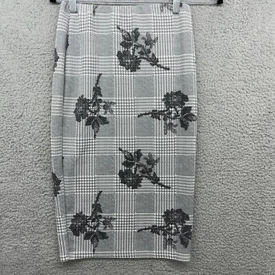 Boohoo Mujer Falda Vendaje Midi Gris Cuadros Floral Cintura Elástica Elástica Elástica Talla 6 Foto 1 de 4