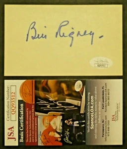 Bill Rigney 1918-2001 Signed 3x5 Baseball Index Card with JSA COA - Picture 1 of 1