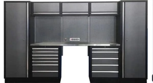 3.2M Modular System Workbench, Drawer & 2 Single Door Cabinet Set (14 Pieces) - Picture 1 of 10
