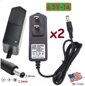 2-Pack 6.5V 1A AC/DC Adapter Power Supply Home Electronic / LED Strips 5.5x2.1mm - Picture 1 of 8