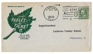Chicago, Illinois to Plymouth, Ohio 1910 Circular Illustrated Tablet & Ticket Co - Picture 1 of 2