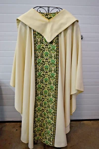 Used Church Vestment with Stole,  Vintage Priest Chasuble (CU1664) Chalice Co. - Picture 1 of 17