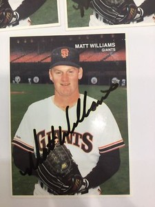MATT WILLIAMS autographed 1990 Giants Mother's Cookies Card