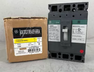 NEW G.E. THED136150WL CIRCUIT BREAKER 150 A 3P 600V NEW/CRACKED CORNER - Picture 1 of 9