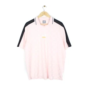 Puma King T Shirt Collared Spell Out Pink Polyester Top Mens Size M - Picture 1 of 6