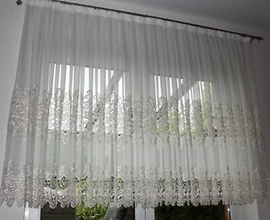 NEU Exklusive & Hochwertige Gardine Voile Spitze Creme MAßANFERTIGUNG - Bild 1 von 4